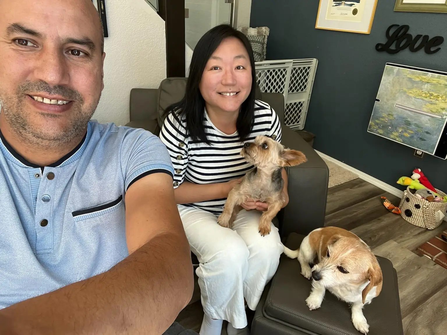 Ruth and Rachid with dogs